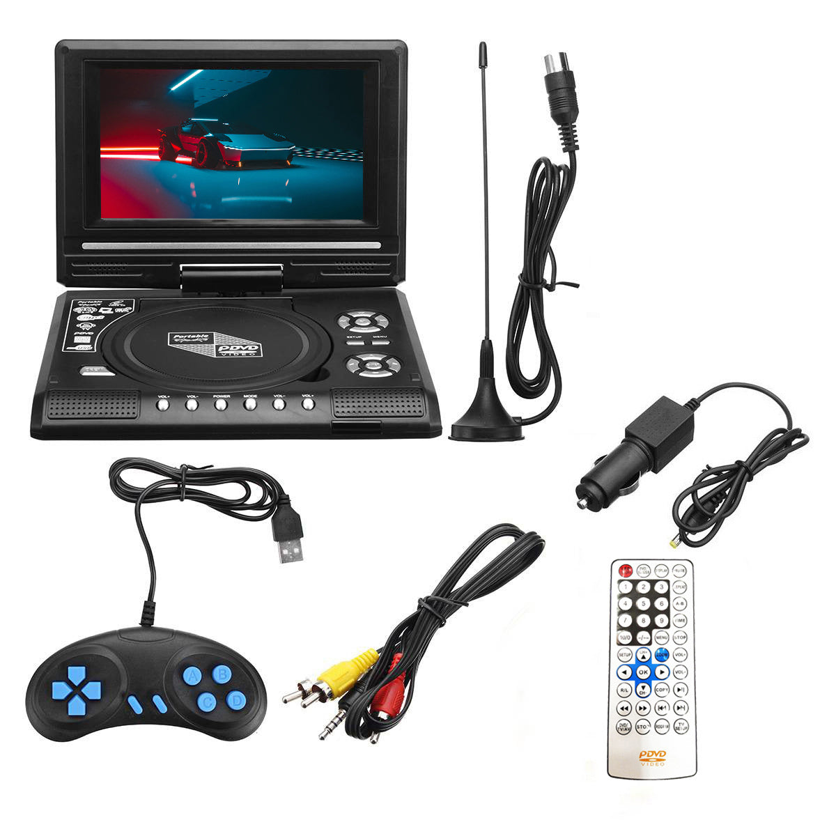 7.8 inch HD LCD Screen Portable DVD with TV Player Support SD MMC Card Game Function USB Port 7.8 inch HD LCD Screen Portable DVD with TV Player Support SD MMC Card Game Function USB Port